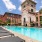a pool in a courtyard