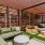 a room with a large glass wall